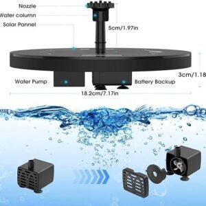 3.5W Solar Fountain Pump Built-in 1500mAh Battery