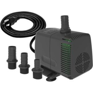 Submersible Pump 880GPH Ultra Quiet with Burning Protection 10.2ft High Lift