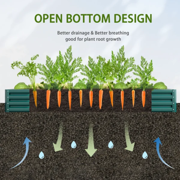 8x4x1 FT Galvanized Raised Garden Bed Planter Raised Beds - Image 3