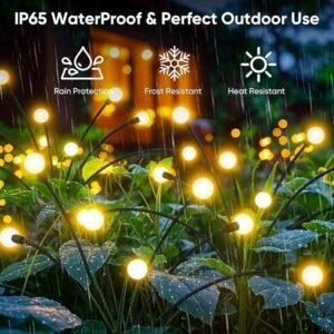 4 Pack 32 LED Firefly Solar Outdoor Lights